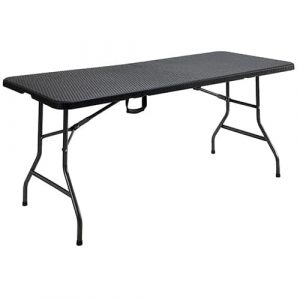 Zahradní cateringový stůl obdélníková skříňka 180x76cm ratan