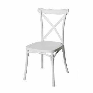 Boho rustikální kuchyňská židle - bílá