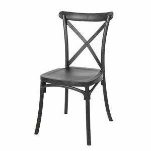Boho rustikální kuchyňská židle - černá
