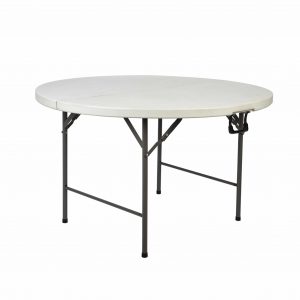 Kulatý zahradní cateringový stůl Fi 152 cm - bílý, kufr