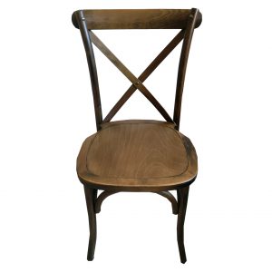 Dřevěná rustikální židle Boho - tmavě hnědá