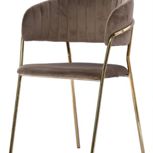 Židle Glamour VELVET s pozlacenými nohami - cappuccino