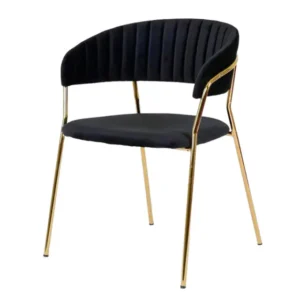 Židle Glamour VELVET s zlatými nohami - černá