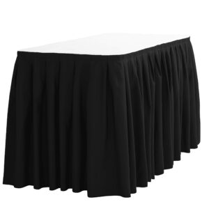 Skirting (falbána) o délce 565 cm v černé barvě pro banketní stůl.