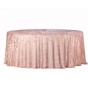 Kulatý ubrus z růžového sametu, průměr 340 cm, luxusní látka Velvet