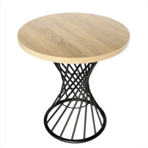 Loftový kavárenský stůl kruhový ažurový fi68cm 0399-ARP dub sonoma