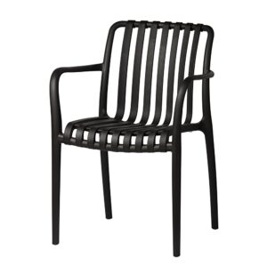 Zahradní židle Aura s prolamovaným vzorem – černá