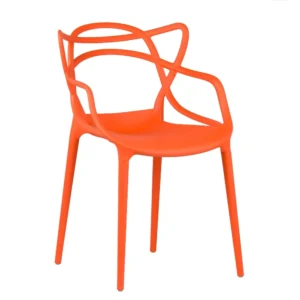 Moderní skandinávská prolamovaná židle Split – oranžová