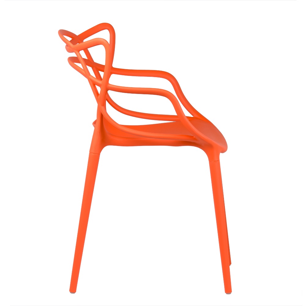 Moderní skandinávská prolamovaná židle Split oranžová | Banketovynabytekcz | Split-pomaranczonwe_9931jpg