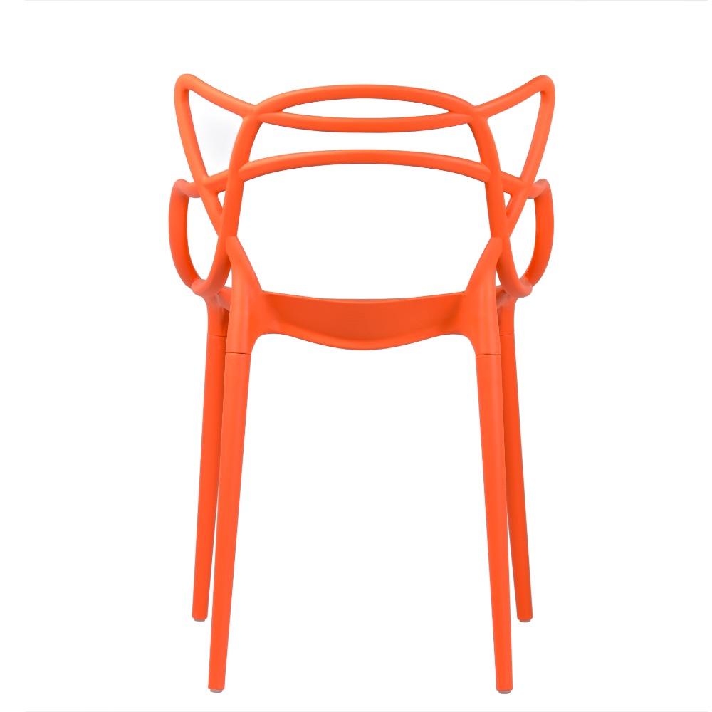 Moderní skandinávská prolamovaná židle Split oranžová | Banketovynabytekcz | Split-pomaranczonwe_9933jpg