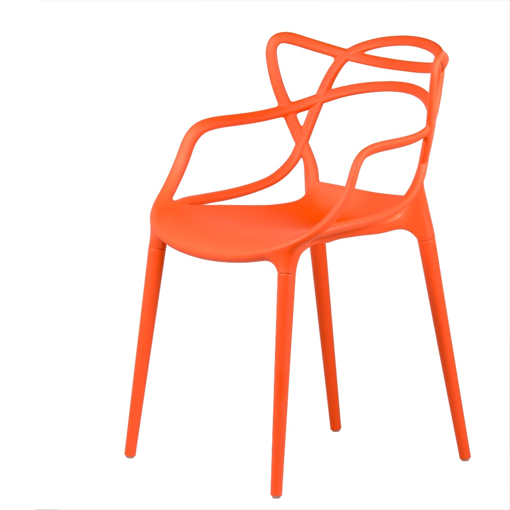 Moderní skandinávská prolamovaná židle Split oranžová | Banketovynabytekcz | Split-pomaranczonwe_9936jpg