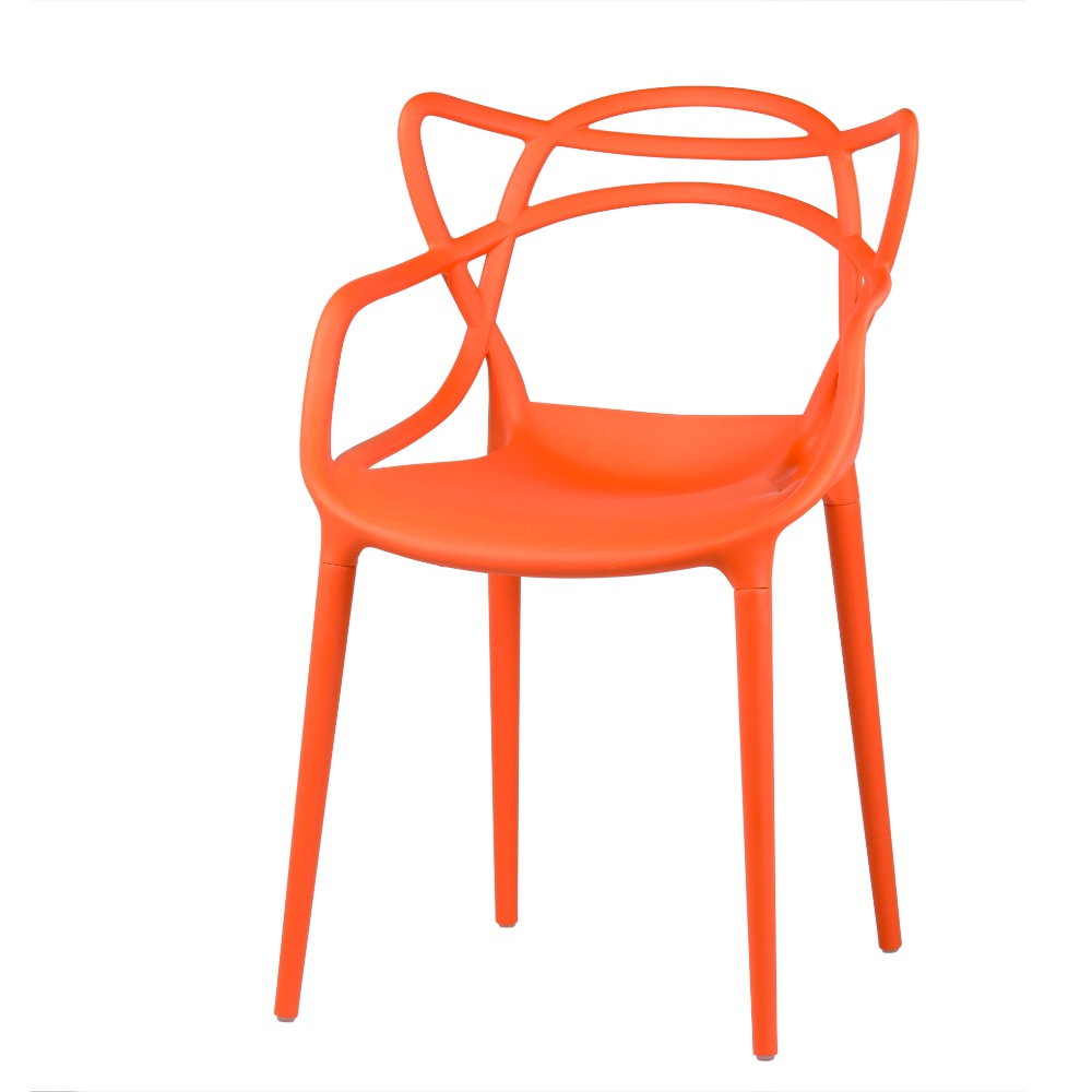 Moderní skandinávská prolamovaná židle Split oranžová | Banketovynabytekcz | Split-pomaranczonwe_9937jpg
