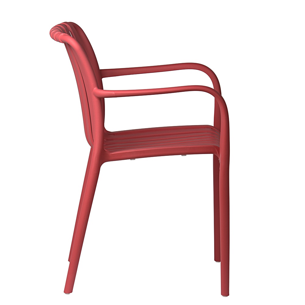 Zahradní židle Aura s prolamovaným opěradlem červená s područkami | Banketovynabytekcz | aura-malinowe_0077-1jpg