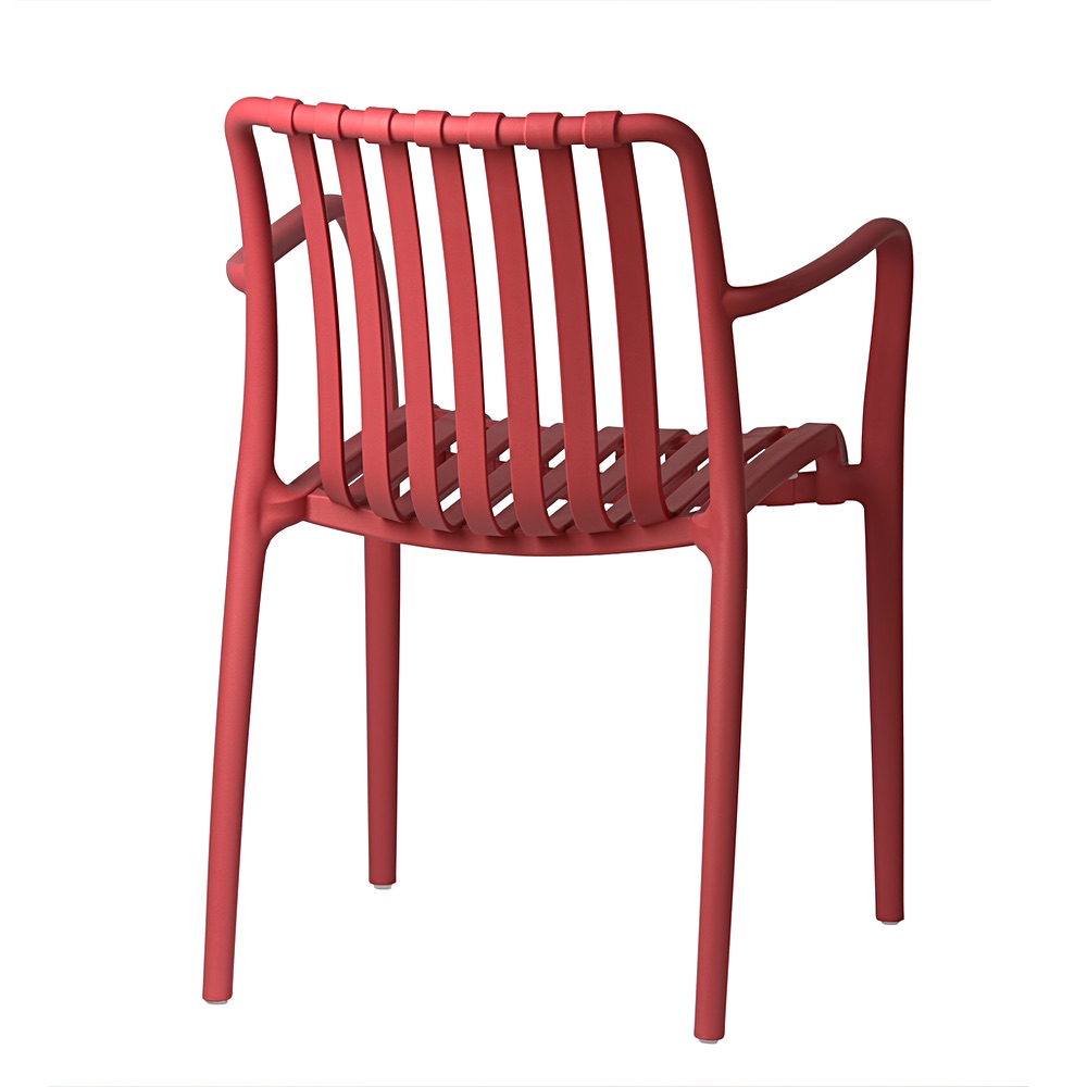 Zahradní židle Aura s prolamovaným opěradlem červená s područkami | Banketovynabytekcz | aura-malinowe_0079-1jpg