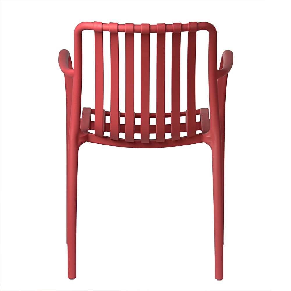 Zahradní židle Aura s prolamovaným opěradlem červená s područkami | Banketovynabytekcz | aura-malinowe_0080-1jpg