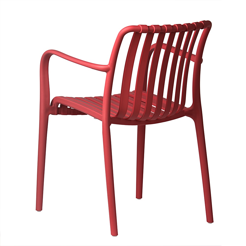 Zahradní židle Aura s prolamovaným opěradlem červená s područkami | Banketovynabytekcz | aura-malinowe_0081-1jpg