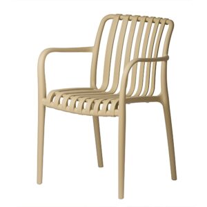 Zahradní židle Aura s prolamovaným vzorem – béžová