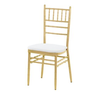 Americká svatební židle Chiavari s polštářkem – zlatá barva