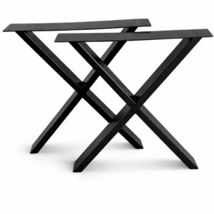 Kovové nohy 70 x 56 cm k loftovému psacímu stolu ve tvaru X – 2 ks.