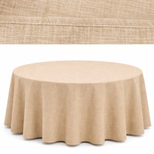 Plátěný ubrus „Boho“ v béžové barvě, šířka 320 cm, na banketový stůl – imitace lnu