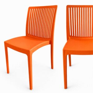 Zahradní kavárenská židle Flora PP – prolamovaná, oranžová